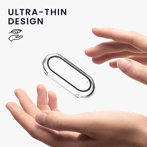 kwmobile Cover Comaptible with Xiaomi Mi Band 8 Covers - 2X Tempered Glass with Plastic Frame - Transparent in Saudi Arabia