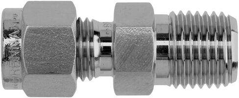 Brennan Industries N2404-04-04-BT-SS Stainless Steel Straight-Bore Through Double-Ferrule Tube Fitting, 1/4" NPT Male Thread, 1/4" Tube x 1/4" Male NPT in Saudi Arabia