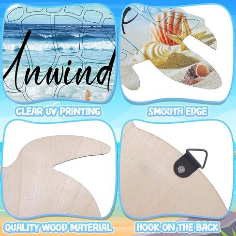 ZhouBoat 4 Pieces Sea Turtle Wall Art for Bathroom Sea Turtle Wall Decor Relax Soak Unwind Breathe Wall Art Bathroom Sign Wooden Sea Turtle Ocean Wall Decor for Home Wall Spa Washroom Laundry(Ocean) in Saudi Arabia