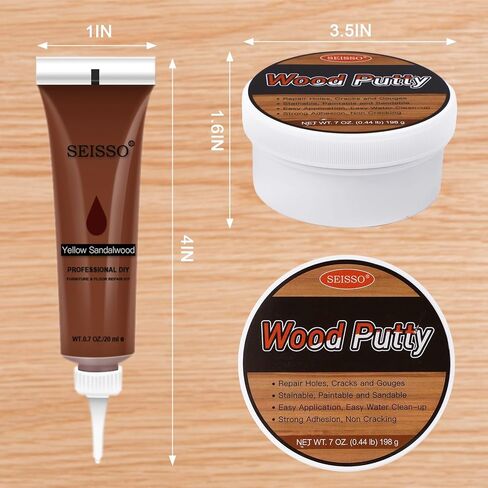 Wood Furniture Repair Kit - Wood Fillers with Wood Putty, Hardwood Laminate Repair Kit, Wood Wax for Holes, Walnut Wood Scratch Repair Kit Restore Any Scratches, Cracks, Tables, Doors, Floors, Cabinet in Kuwait