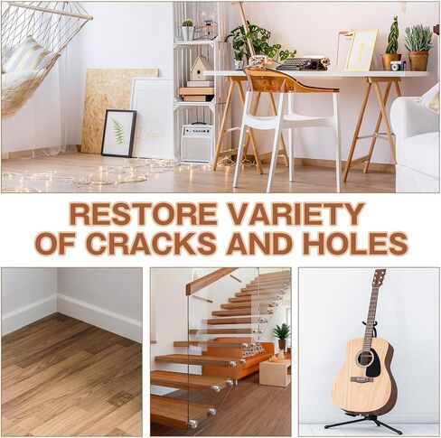 Wood Furniture Repair Kit - Wood Fillers with Wood Putty, Hardwood Laminate Repair Kit, Wood Wax for Holes, Walnut Wood Scratch Repair Kit Restore Any Scratches, Cracks, Tables, Doors, Floors, Cabinet in Kuwait