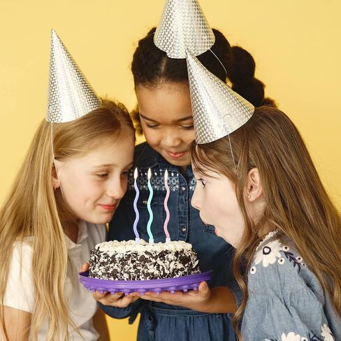 24pcs Spiral Cake Candles, Rainbow Birthday Candles with Holders Twisty Metallic Candles for Cake Party Decorations for Birthday Wedding(Thin Spiral) in Saudi Arabia