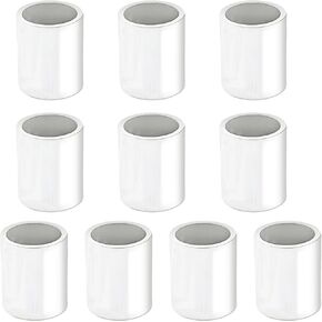 White 1 inch PVC Pipe Coupling Adapter Pipe Fittings, Socket x Socket, Sch40 PVC Coupling, PVC Slip Socket Connectors, PVC Straight Pressure Pipe Fittings for Home or Industrial Use， 10Pack