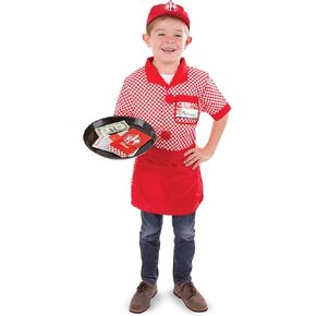 Melissa & Doug unisex-children Server Role Play Costume Dress-Up Set With Realistic Accessories