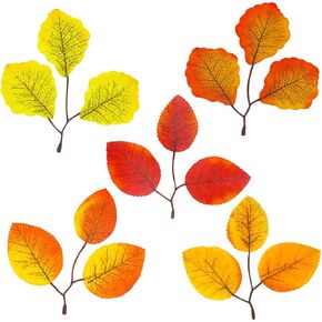 100 Pcs Fall Artificial Maple Leaves Autumn Leaves for Wedding,Festival,Thanksgiving,Crafts,Party Decorations