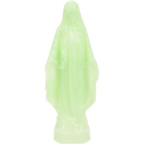 Kichvoe Virgin Statue Luminous Mother Figurine Glow in The Dark Lady of Grace Statuette Catholic Sculpture Desktop Ornament for Church Table Decor