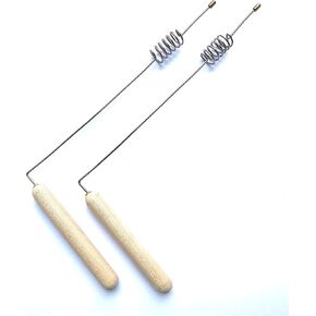 Pair dowsing rods steel cylinder resonator Divining Rods Lot of 2 Dowser rods Wood Handles Bio location Spirit Hunter Dowse Rod