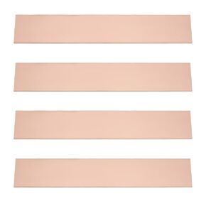 ECSiNG 4PCS Pure Copper Sheet 150mm x 25mm, 1mm Thickness Protective Film Attached Rectangular Copper Plates for Crafts Jewelry Making DIY Model Making