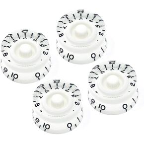 Amber Speed Knobs Compatible with Gibson Les Paul SG Electric Guitar (Set of 4) Fits 24 Fine-Spline USA (Imperial) Split Shaft Pots Recessed RS24US-AM4