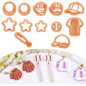 Puocaon Basketball Polymer Clay Cutters - 9 Pcs Sports Clay Cutters for Polymer Clay Jewelry, Basketball Shoes Polymer Clay Cutters for Earrings Jewelry, Sports Clay Earring Cutters
