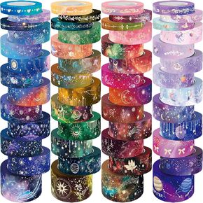 Flower Washi Tape Set, 34 Rolls Floral Tapes for Journaling Supplies, 25mm and 15mm Decorative Tape for Crafts, Christmas Gifts for Moms, Girlfriends, Kids (Rose, Sunflower, Lavender)