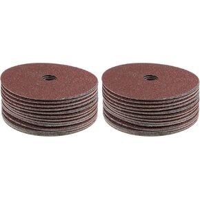 HARFINGTON 50pcs 60 Grit Aluminum Oxide Resin Fiber Discs 4"x5/8" Metal Sanding Grinding Discs for Angle Grinding Machine Polishing and Grinding Metals, Wood, and Fiberglass