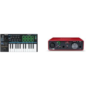 Nektar Impact LX Mini USB MIDI Controller Keyboard Bundle with Focusrite Scarlett Solo 3rd Gen USB Audio Interface