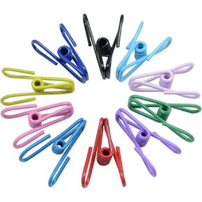 30 Pcs 2 Inch 10 Different Random Colors Chip Clips, PVC Coating High Elasticity Strength Clothes Pins, Food Clips and Bag Clips