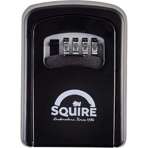 Squire Key Safe Box - 4 Wheel Combination Lock - Wall Mounted Key Safe - Weatherproof Diecast Alloy Body - Large Storage Capacity - Tough Key Lock Box For Outdoor And Indoor Use… (Key Keep 1)