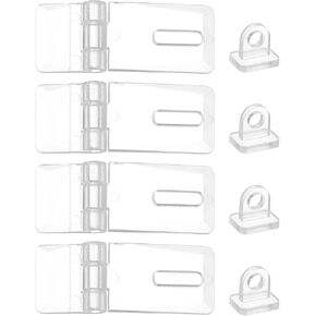 uxcell 4Pcs 41x16mm Acrylic Hasp Latch, Clear Acrylic Hasp Buckle Mini Hinge Hasp for Jewelry Box Small Box