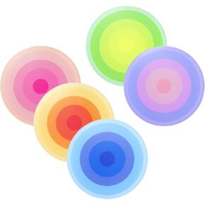 قواعد أكواب للشرب مكونة من 5 قطع لطاولة القهوة، مجموعة قواعد أكواب من الأكريليك، قواعد أكواب دائرية مرحة للأكواب (5 ألوان) in Kuwait