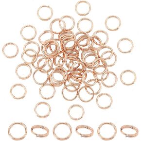 UNICRAFTALE 20pcs Rose Gold Split Rings Keychain Clasp Findings Smooth Surface Hoop Stainless Steel Split Key Rings for Home Car Keys Organization Making, 5x1mm
