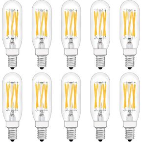 Raheem T8 LED Bulb, E12 Dimmable LED Bulb, 110v 600Lumens 3000k 60W Equivalent, Clear Glass Tubular Light Bulb, Best Replacement for Incandescent Bulb, Candelabra LED Bulbs, 10 Pack (Warm White)