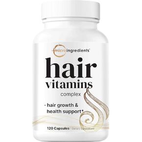 Hair Growth Vitamins Complex, 120 Capsules | 14-in-1 Formula with 5,000mcg Biotin, Collagen, Keratin, Vitamin C, Saw Palmetto & More for Health Hair Support | Promotes Natural Growth & Thickness