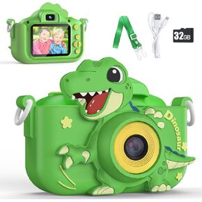 KIZJORYA Upgraded 48MP Kids Camera for Girls Boys 3-12, Video Selfie Camera-Christmas Birthday Unicorn Gift for Toddler, HD Digital Camera Toy for Child with 32GB SD Card & Silicone Cover(Purple)