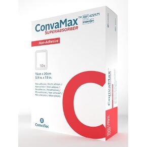 ConvaTec ConvaMax Superabsorber Non-Adhesive 4"x4" Soft Absorbent Wound Dressing with High Fluid Retention, 422567, Box of 10