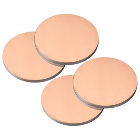 uxcell Pure Copper Sheet, 4pcs 1 3/8" x 0.08" 12 Gauge T2 Copper Metal Round Plate for Crafts, Electrical Repairs