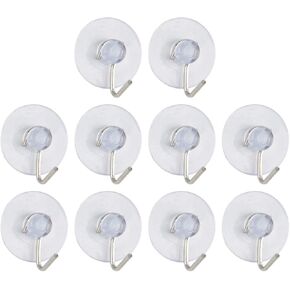 uxcell 10pcs Suction Cup Hooks 1 Inch Diameter Wall Hooks Hangers Removable Kitchen Bathroom Wall Vacuum Holder for Smooth Tile Glass