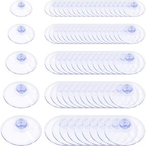 Glarks 80Pcs 20mm 25mm 30mm 35mm 40mm Bathroom Shower Caddy Connectors Suction Cups Set, Rubber Anti-Collision Sucker Pads Without Hooks and Holes
