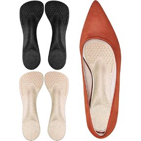 3/4 High Heel Cushion Insoles, Self-adhesive Arch Support Inserts for Flat Feet and Arch Pain Relief, Gel Shoe Inserts for Sandal, Flats and High Heels (2 Pairs, Transparent, Women's 5-9)