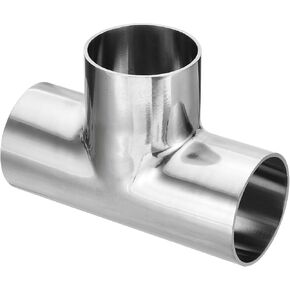 PATIKIL Pipe Fitting Equal Tee, 51mm(2") OD T Joint Splitter Fitting Butt Weld Tee Equal Welding 3 Way Stainless Steel Connector T Shape Pipe Splitter for HVAC System