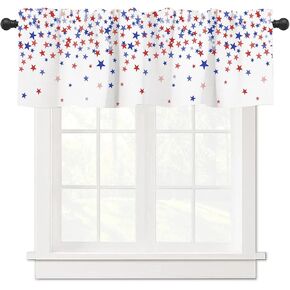 Nautical Valance Curtain for Window, Coastal Lighthouse Starfish Collage Plaid Rod Pocket Kitchen Valances Short Curtain 1 Panel Summer Beach Conch Window Treatment Drape for Bathroom/Bedroom/Cafe