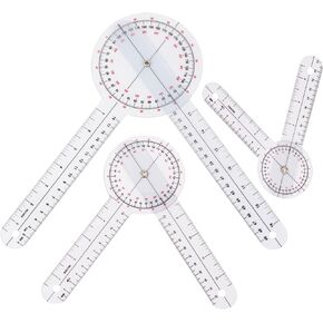 Goniometer Set 3 Pieces 12", 8", 6" Body Measuring Tape - Physical Therapy, Occupational Therapy, Fitness, Medical Protractor Angle Ruler Measuring Tool
