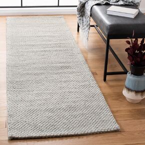 SAFAVIEH Natura Collection Runner Rug - 2'3" x 14', Grey, Handmade Wool, Ideal for High Traffic Areas in Living Room, Bedroom (NAT801C)