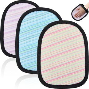 3 Pieces Sand Off Beach Sand Cleaner Wipe Off Mitt with Portable Drawstring Bag Soft Beach Sand Remover Beach Travel Mitt for Ocean Beach Volleyball Sandboxes Beach Activities Sand Occasion, 3 Styles