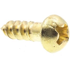 Prime-Line 9207385 Wood Screws, Round Head, Phillips Drive, #6 X 1/2 In., Solid Brass (25 Pack)