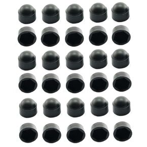Meuey Lyot-Bolt Nut Protection Cap Black Hex Head Nylon Bolt nut Protective Cover M8x14 mm-30PCS