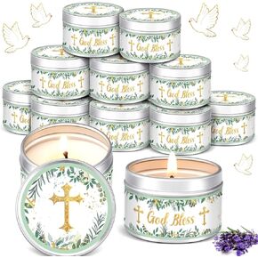 MTLEE 24 Pcs Baby Shower Party Favors Candles Lavender Scented Baby Shower Favors for Guests Rustic Tea Lights Candles Gender Reveal Candle for Baby Shower Return Gifts Girl Boy (Blue Bear)