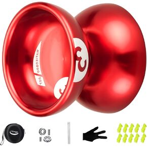 WATIEOBOO Responsive Yoyo for kidsProfessional Metal Yoyo for Kids Beginners Unresponsive Yoyo for Adults, Aluminum Alloy YOYO Table Tennis Shape V8 Trick Yo-yo with Yoyo String