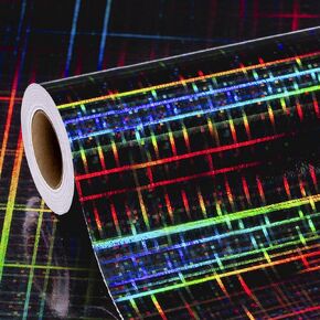 MAYPLUSS Holographic Wrapping Paper - Mini Roll - 17 Inch X 32.8 Feet- Metallic Red Foil Design (47.3 sq.ft.ttl)