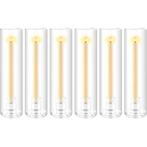 Hurricane Glass Candle Holders, Glass Hurricane Candle Holder Bulk 6pcs with Heavy Glass Base and 11.8 Inch Windproof Cylinder Cover for Wedding Party Christmas Home Décor