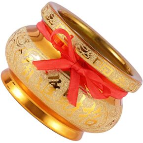 Cabilock 1pc Buddha Cornucopia Yuan Bao Treasure Basin Brass Offering Basin Hand Decor Dining Table Decoration Singing Bowl Feng Shui Sacrificial Bowl Office Ceramics Ornaments Large