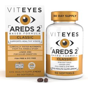 Viteyes AREDS 2 Classic Macular Health Formula Softgels, Eye Health Vitamin to Support a Healthy Macula, Lower Zinc, Eye Vitamins, Macular Vitamins, Beta-Carotene Free, 210 Softgels