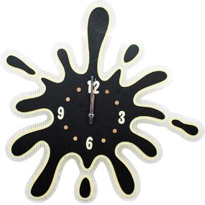 Stephanie Imports Modern Minimalist Orange Ink Splash Silent Wall Clock (19.5" X 18.8")