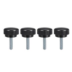 uxcell M8 x 25mm Metric Male Thread Knurled Clamping Knobs Grip Thumb Screw on Type Plastic Threaded Hand Bolt Knobs Black 4 Pcs