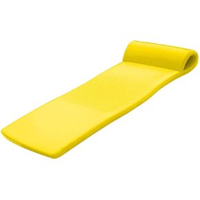 TRC Recreation Sunsation Vinyl Coated Foam Swimming Pool Float Mat Adult Lounger with Built-in Roll Pillow