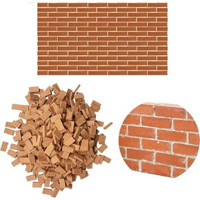 Cayway 420 PCS Mini Bricks Tiny Bricks for Landscaping Black Miniature Bricks Small Bricks for Crafts Realistic Fake Bricks Mini Blocks for Dollhouse Mini Garden Accessories