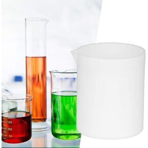 Beaker, PTFE Teflon Beaker and Alkali Resistant PTFE Beakers High Lubrication White Measuring Cup for Lab(250ml)