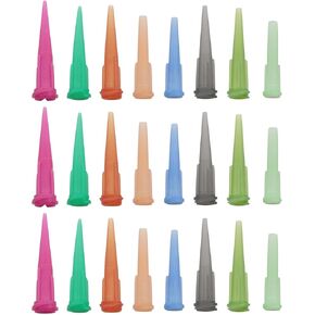 80PCS 8 mixed-size Plastic Tapered Pinhead Blunt End Liquid Dispenser Needles Dispensing Fill Needle Luer Syringe Needle Tip for Oil or Glue Applicator