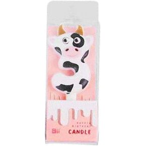 Cake Number Candle Milk Cow Number Candles Cute Cow Birthday Cake Topper for Farm Cowboy Animal Theme Baby Shower Birthday Party Supplies, Birthday Candles, Candles